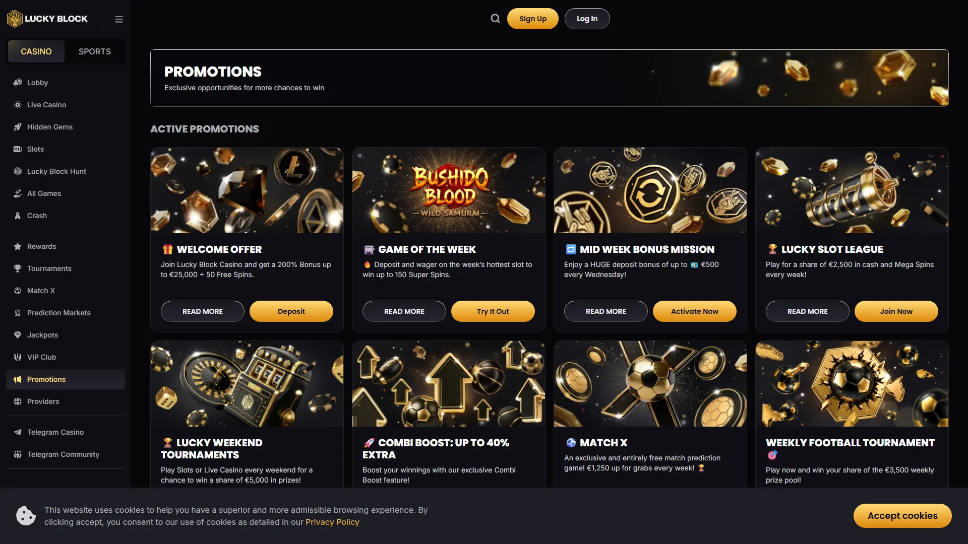 Current Lucky Block bonus offers